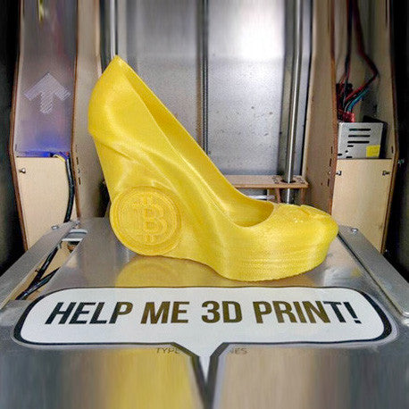 3D Printed Cryptocurrency Bitcoin High Heel