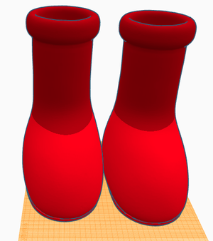 big red boots (SIZE 11  1/2) LARGE PRINT by wachakboom