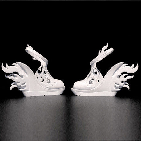 3D digital Flame high Heel Shoes
