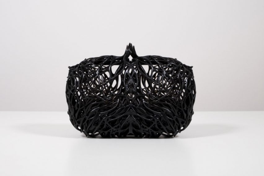 3D-printed Slate Kelp Mini Clutch by Julia Koerner