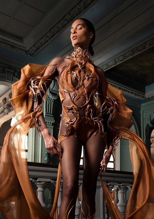 Magnum fuses sustainability with fashion for world’s first haute couture vegan 3D printed dress from cocoa beans