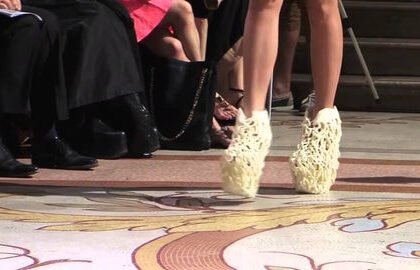 Stylish and futuristic 3D printed high heels created by an Italian designer.