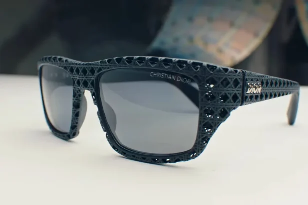 An innovative 3D printed eyewear design from LVMH, showcasing modern technology and luxury craftsmanship.