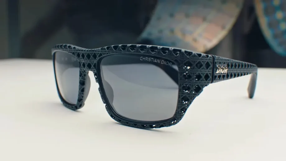 An innovative 3D printed eyewear design from LVMH, showcasing modern technology and luxury craftsmanship.