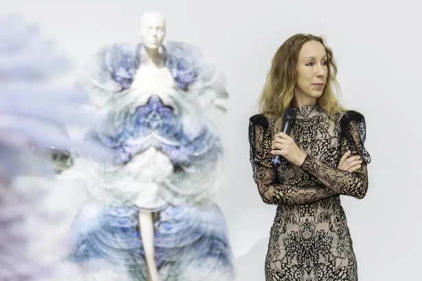 Iris van Herpen at “Iris van Herpen Sculpting the Senses” at the Gallery of Modern Art, Brisbane. Photo QAGOMA