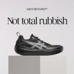 The ASICS NEOCURVE sneakers tout new sustainability technology. / ASICS