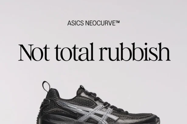 The ASICS NEOCURVE sneakers tout new sustainability technology. / ASICS