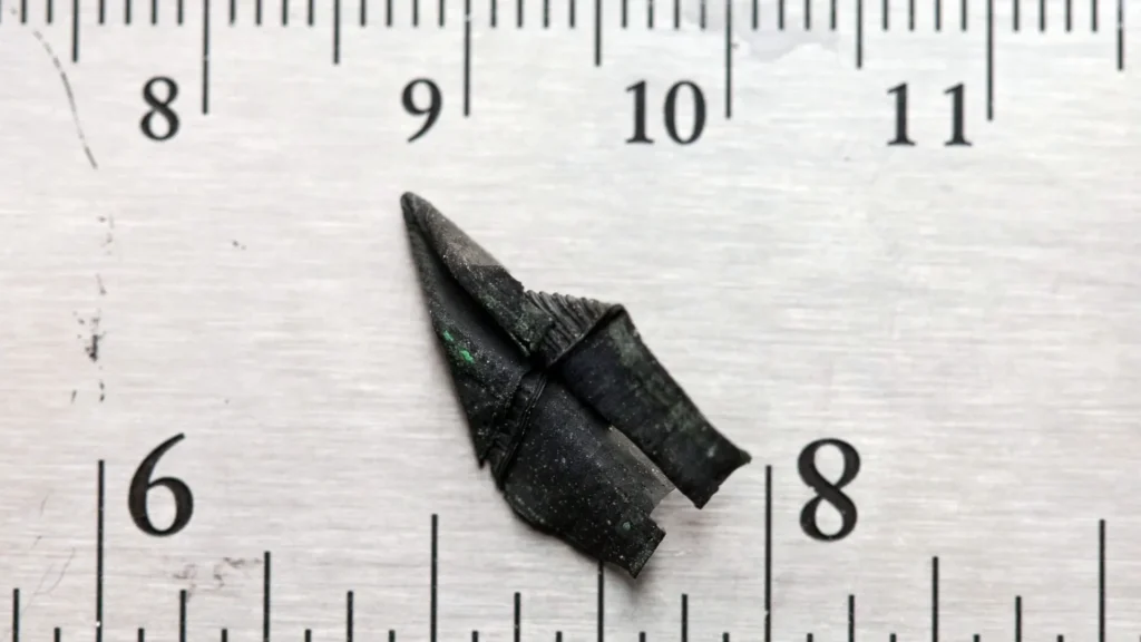 This folded superconducting material was 3D printed from a single crystal of yttrium barium copper oxide. Credit: Melanie Turenne. Source: Fermilab.