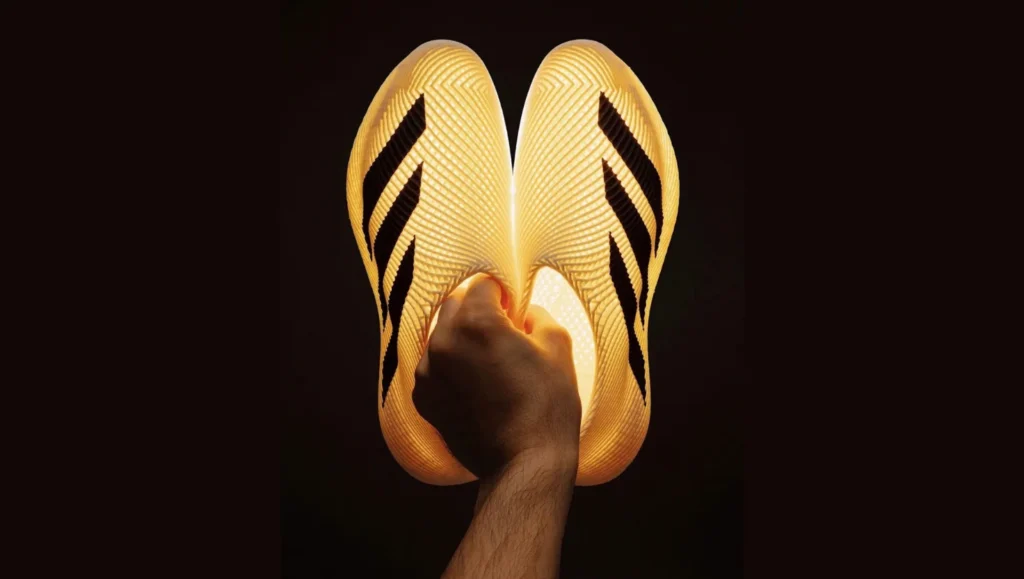 Adidas Climacool 3D Printed Slip-On: A fully 3D-printed sneaker showcasing Adidas's innovative lattice design for enhanced breathability and comfort. Credit: Image courtesy of Sneaker Bar Detroit.