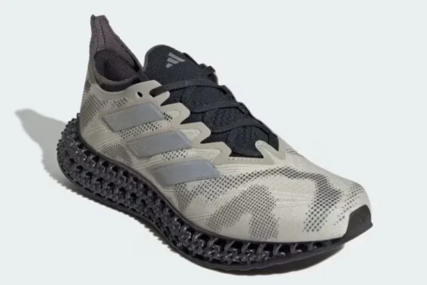 Close-up of Adidas 4D-printed midsole showing breathable lattice structure