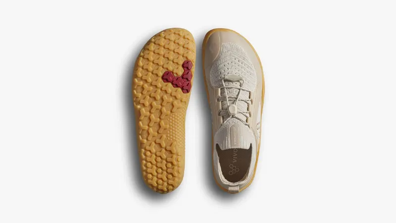 Vivobarefoot Primus Trail Knit FG trail shoe made with algae-based foam and recycled mesh