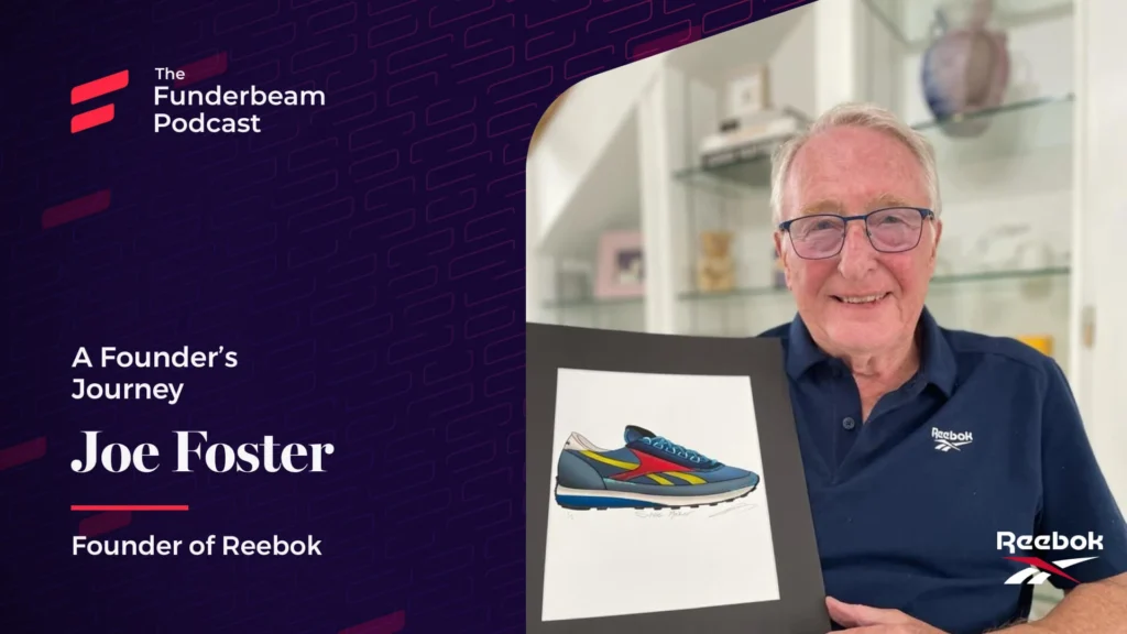 Reebok co-founder Joe Foster holding a sneaker concept drawing