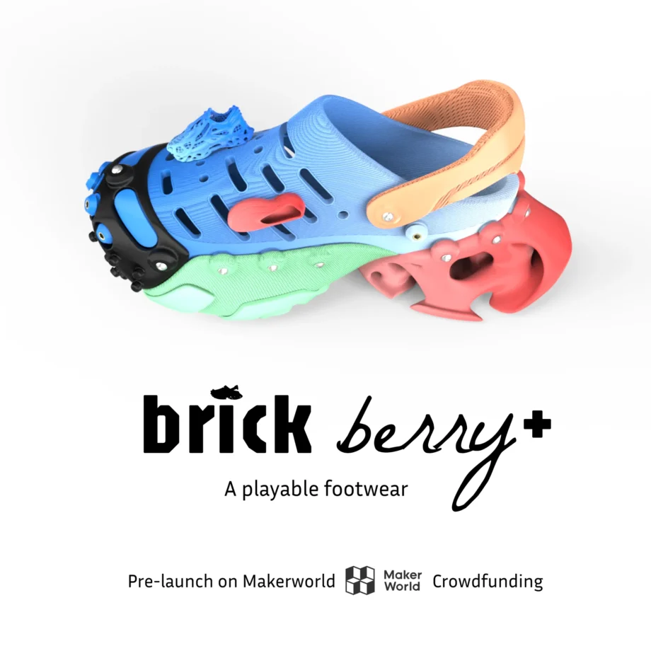 3D-printed Brick Berry+ modular sneaker in pastel colors