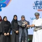 EcoFil 3D student startup team receiving an award at the be’ah Tech incubator event in Oman.
