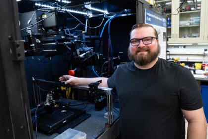 David Deisenroth, a mechanical engineer at NIST, researches ways to improve metal 3D printing. Credit: M. King/NIST