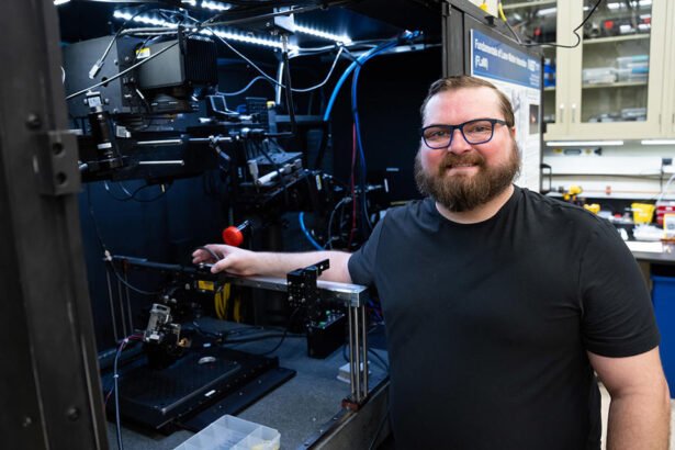 David Deisenroth, a mechanical engineer at NIST, researches ways to improve metal 3D printing. Credit: M. King/NIST