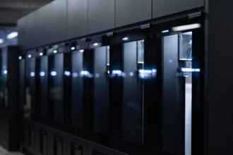 Row of Zellerfeld GEN3 footwear 3D printers ready for autonomous production