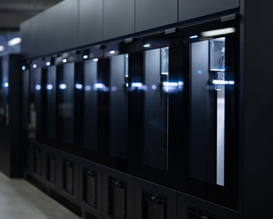 Row of Zellerfeld GEN3 footwear 3D printers ready for autonomous production