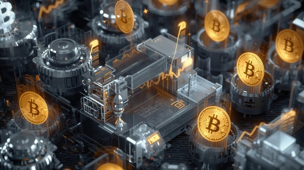 Conceptual illustration of the global 3D printing industry’s rapid investment growth and economic surge.