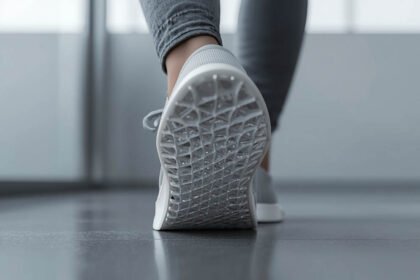 3D printed shoes with lattice midsole worn on foot showing real comfort and structure