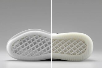 Lattice midsole deformation in 3D printed shoe after regular use