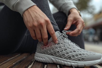 person experiencing heel irritation after wearing 3D printed lattice shoes