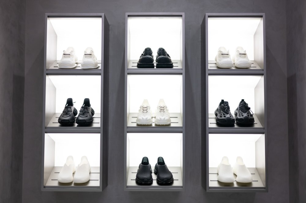 2AM 3D printed shoes displayed inside the brand’s Malaysia store