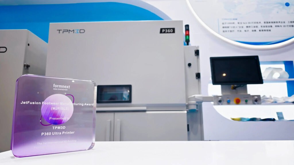 TPM3D P360 Ultra SLS printer with footwear manufacturing award at Formnext Asia Shenzhen