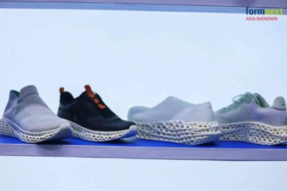 SLS 3D printed footwear with lattice midsoles displayed at Formnext Asia Shenzhen